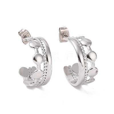 Non-Tarnish 304 Stainless Steel Flat Round Wrap Stud Earrings LS-EJEW-G326-04P-1