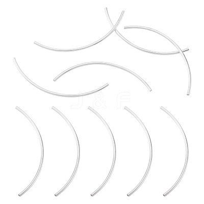 5Pcs 925 Sterling Silver Curved Tube Beads STER-TA0001-52-1