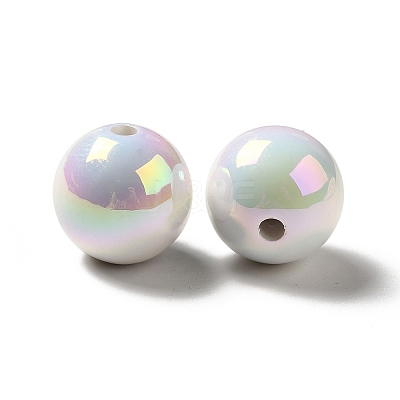 UV Plating Rainbow Iridescent Acrylic Beads PACR-D070-01F-1