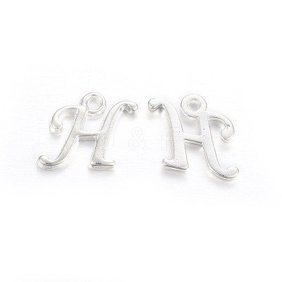 Silver Color Plated Alloy Letter Pendants PALLOY-J718-01S-H-1