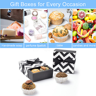 Square Folding Cardboard Small Cake Drawer Box CON-WH0084-49A-1