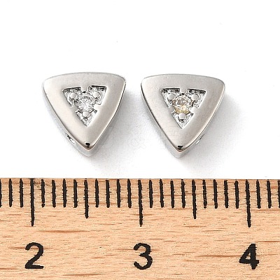 Real Platinum Plated Brass Micro Pave Cubic Zirconia Beads KK-H455-08P-01-1