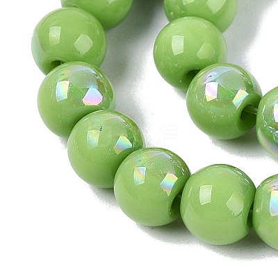 Electroplate Opaque Glass Beads Strands LS-EGLA-Q132-6MM-01C-16-1