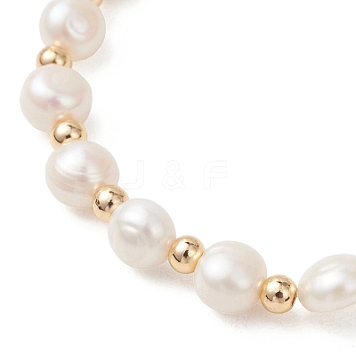 Natural Cultured Freshwater Pearl & Baroque Pearl Keshi Pearl Beads Stretch Bracelets for Women BJEW-JB13513-1