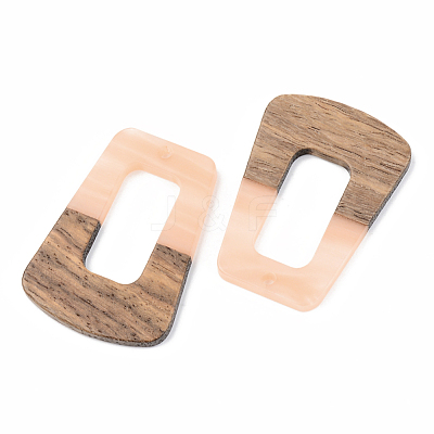 Opaque Resin & Walnut Wood Pendants RESI-S389-034A-C02-1