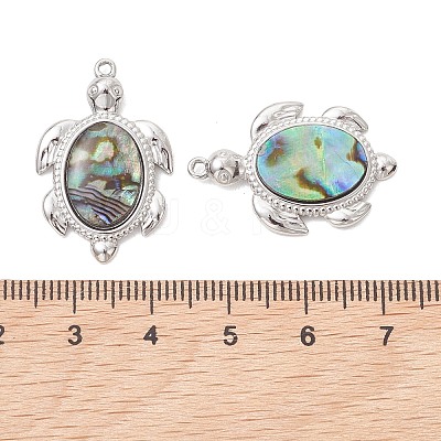 Natural Paua Shell Epoxy Resin Pendants PALLOY-JF05271-02-1