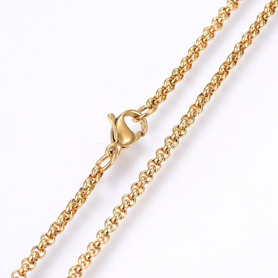 304 Stainless Steel Cable Chain Necklaces NJEW-P226-02G-02-1