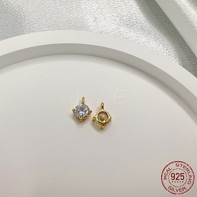 925 Sterling Silver Micro Pave Clear Cubic Zirconia Charms STER-P054-11B-G-1