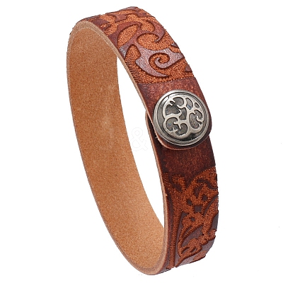 Branch Pattern Cowhide Cord Bracelets PW-WG87466-02-1