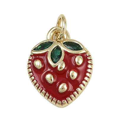 Brass Micro Pave Cubic Zirconia Pendants KK-D409-48G-05-1
