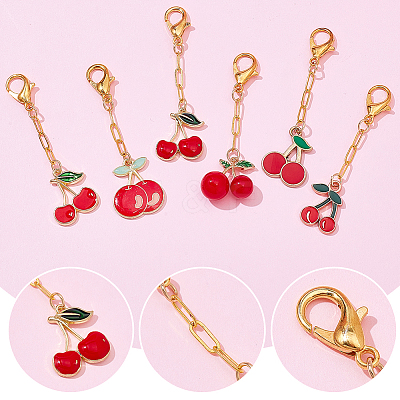 30Pcs 6 Styles Alloy Resin Pendant Decorations HJEW-BM0001-18-1
