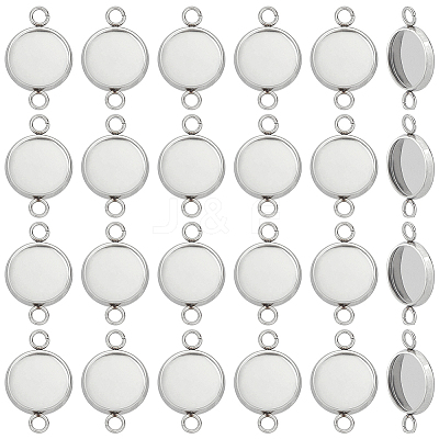 80Pcs 304 Stainless Steel Cabochon Connector Settings STAS-HY0001-89A-1