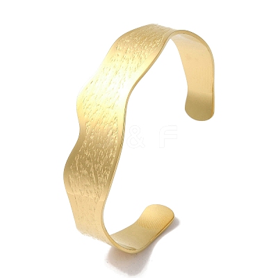 304 Stainless Steel Open Cuff Bangles for Women BJEW-I315-01G-1