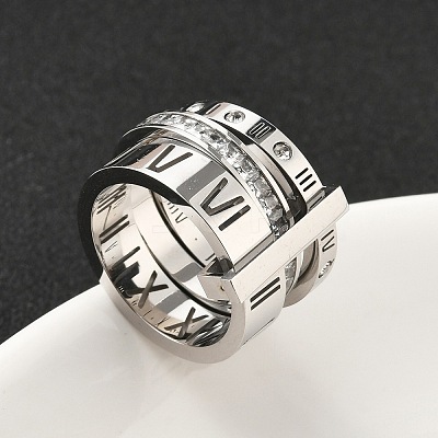 304 Stainless Steel Cubic Zirconia Finger Rings for Women Men RJEW-F189-06P-1