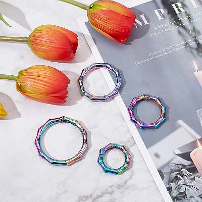4Pcs 4 Styles Zinc Alloy Spring Gate Rings FIND-GF0004-17-1