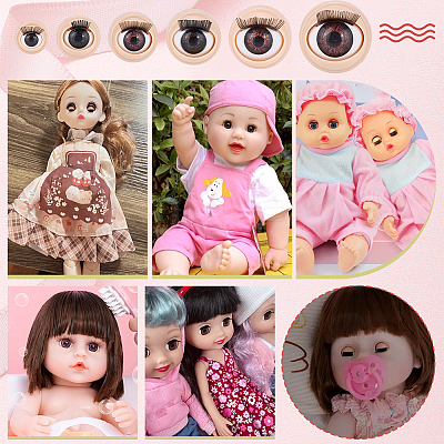 24 Pairs 6 Styles 3D ABS Doll Craft Cartoon Movable Eye FIND-PH0028-13A-1