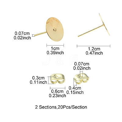 20Pcs 304 Stainless Steel Stud Earring Findings STAS-YW0001-42B-1