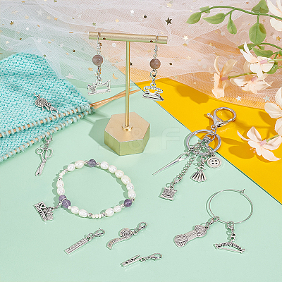 Sewing Theme Alloy Locking Stitch Markers HJEW-UN00020-1