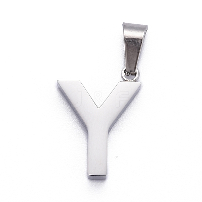 Non-Tarnish 304 Stainless Steel Letter Pendants STAS-H127-Y-P-1