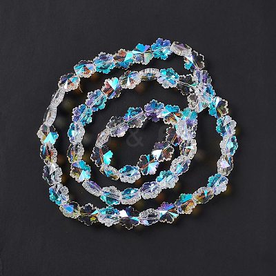 Faceted Glass Beads Strands EGLA-E030-01A-1