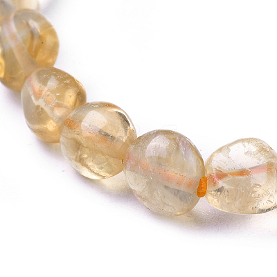 Natural Citrine Bead Stretch Bracelets BJEW-K213-62-1