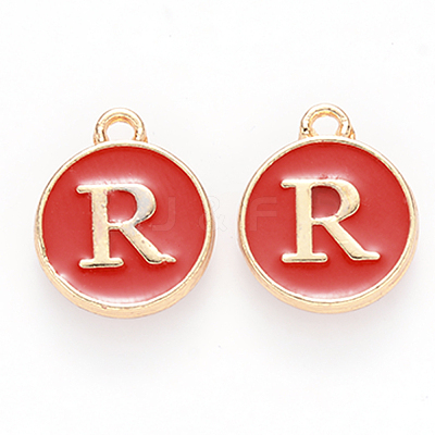 Golden Plated Alloy Enamel Charms X-ENAM-S118-03R-1