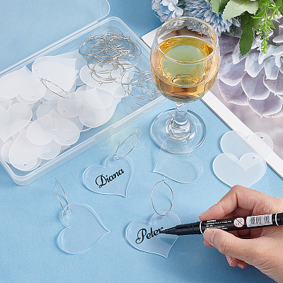 DIY Blank Wine Glass Charm Making Kit DIY-FG0004-59A-1