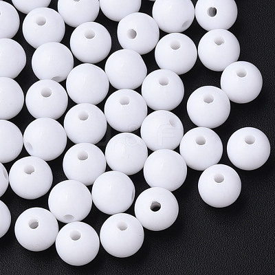 Opaque Acrylic Beads MACR-S370-C8mm-01-1