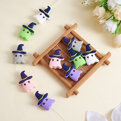 10Pcs 5 Colors Silicone Focal Beads JX776A-1