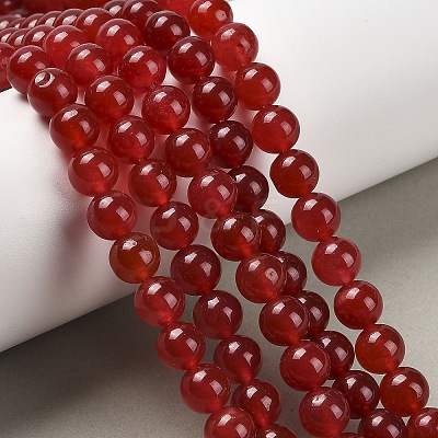 Natural White Jade Bead Strands G-R165-8mm-15-1