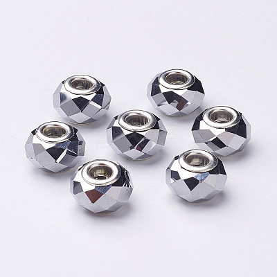 Electroplate Glass European Beads LS-GDA002-33-1