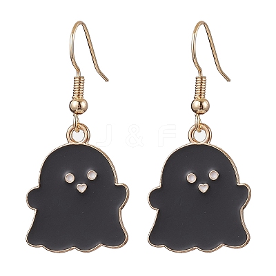 2 Pairs Ghost Alloy Enamel Dangle Earrings Set EJEW-JE06094-1