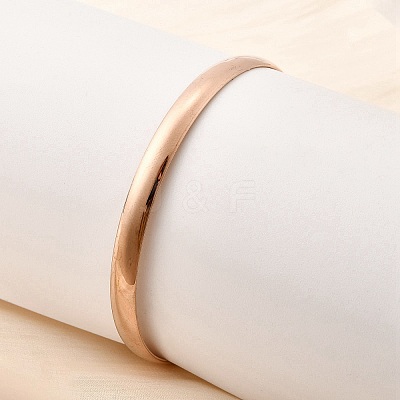 304 Stainless Steel Plain Bangles for Women BJEW-V004-02B-RG-1