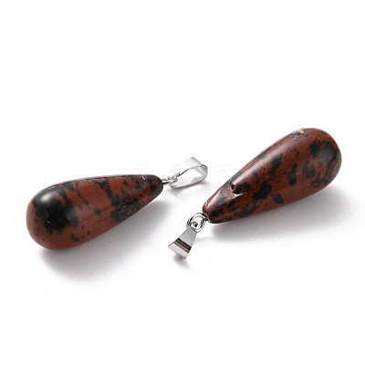 Natural Mahogany Obsidian Pendants G-F707-22-1