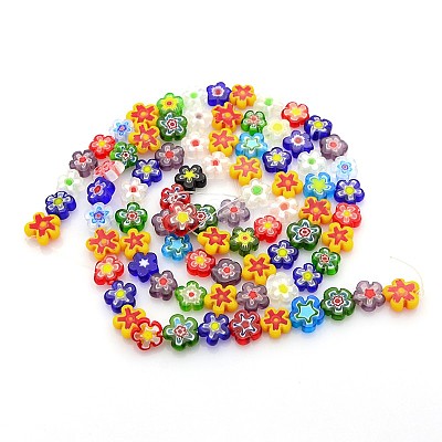 Handmade Millefiori Glass Bead Strands X-LAMP-J035-10mm-M-1