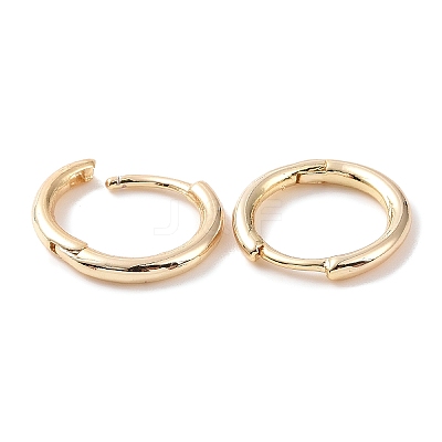 Brass Huggie Hoop Earrings KK-D063-04LG-1