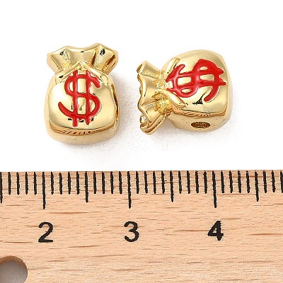 Rack Plating Real 18K Gold Plated Brass Enamel Beads KK-Q795-04G-1