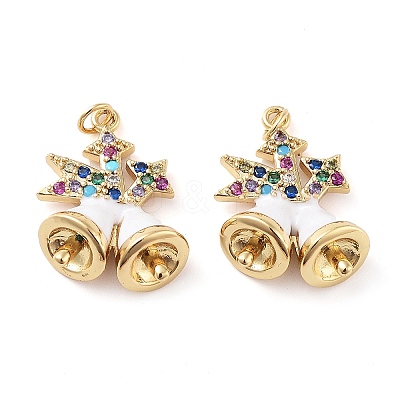Christmas Theme Rack Plating Brass Pendants KK-M280-11G-G-1