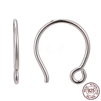 Anti-Tarnish Rhodium Plated Sterling Silver Earring Hooks X-STER-N0001-028-1