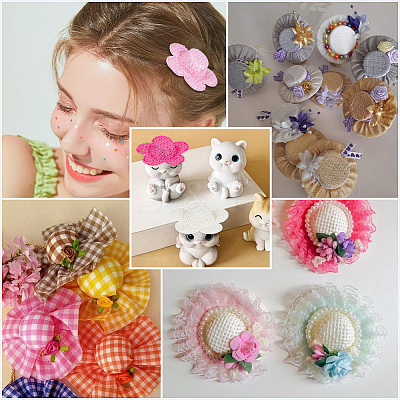 30Pcs 3 Colors Cloth Doll Hat AJEW-SC0031-32-1