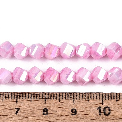 Anti-Tarnish Electroplate Glass Beads Strands GLAA-T025-6mm-14F-1