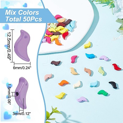 50Pcs Paint Zinc Alloy Beads FIND-AR0005-04B-1