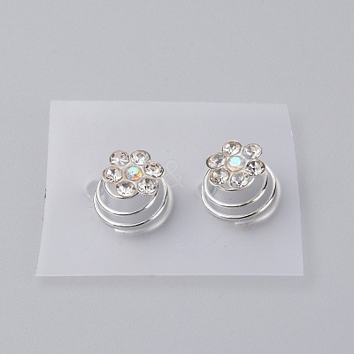 Spiral Hair Pin Coil Alloy Hair Accessories OHAR-WH0019-16-1