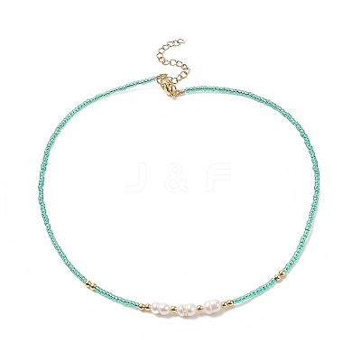 7Pcs 7 Colors Natural Pearl & Glass Seed Beaded Necklaces Set for Women NJEW-JN04184-1