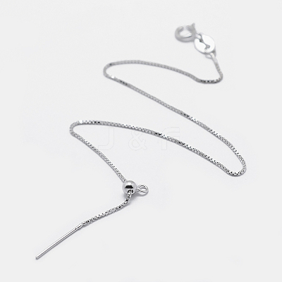 Anti-Tarnish Rhodium Plated 925 Sterling Silver Bracelet Making STER-F039-09P-1