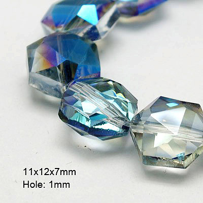 Electroplate Glass Beads EGLA-D022-11-1