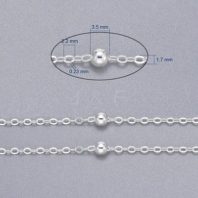 Brass Flat Oval Cable Chains X-CHC018Y-S-1