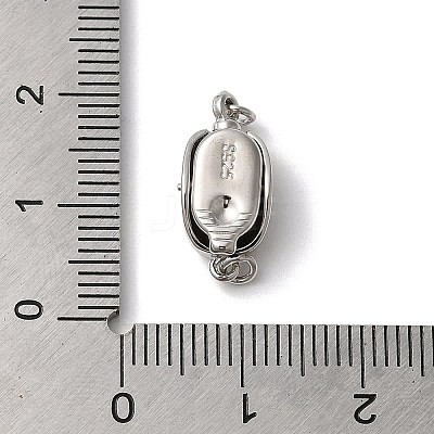Rhodium Plated 925 Sterling Silver Bayonet Clasps STER-G038-16P-1