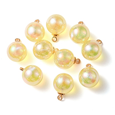10Pcs UV Plating Acrylic Pendants FIND-YW0002-05C-1