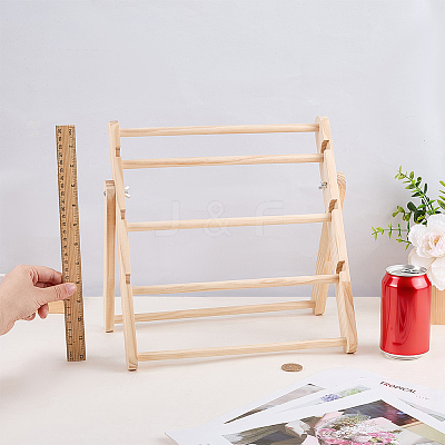 4-Tier Wooden Bracelet Organizer Display Riser Stands ODIS-WH0043-263B-1